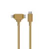 USB-kabel native union Belt kabel Duo 1,5 m USB-C naar USB-C/Lightning geel