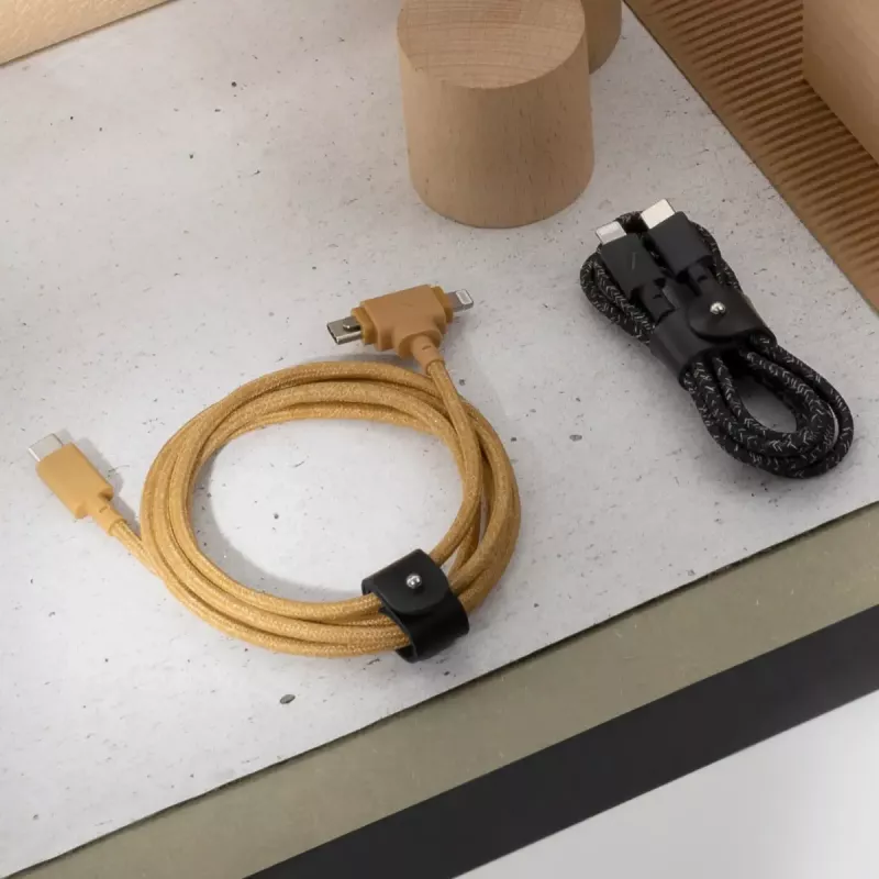 USB-kabel native union Belt kabel Duo 1,5 m USB-C naar USB-C/Lightning geel