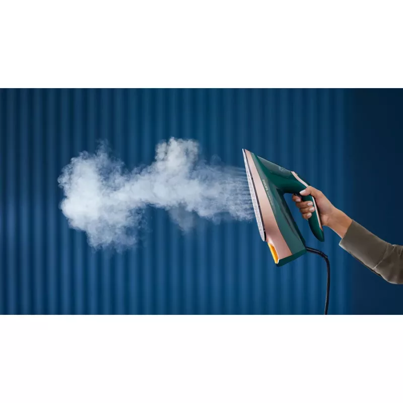 Stoomstrijkijzer Philips DST8030/70 – 3000 W, SteamGlide Elite-zoolplaat, 0,35 l watertank, 1,78 kg, verticale stoom, groen