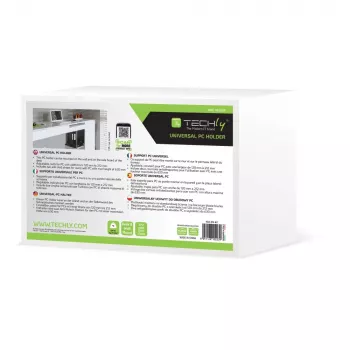 Techly ICA-CS 62 CPU-houder, onder het bureau monteerbare computerhouder, zwart
