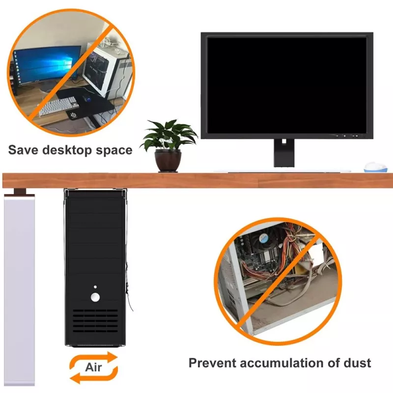 Techly 102239 zijdelingse pc-behuizinghouder, zwart