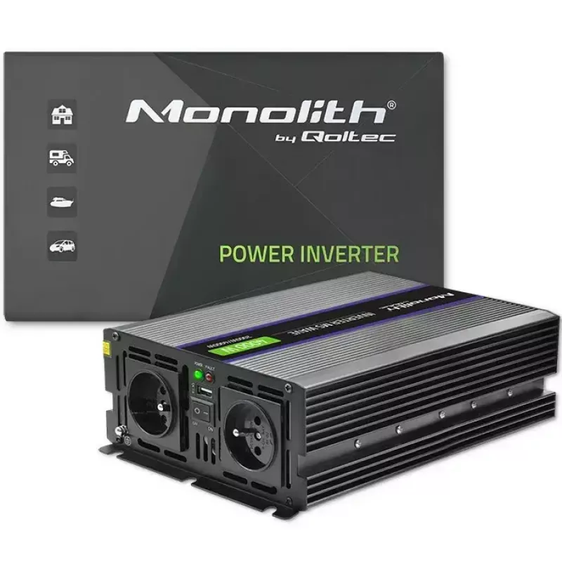 Spanningsomvormer QOLTEC Monolith 4000 MS Wave 12V naar 230V 2000/4000W met USB