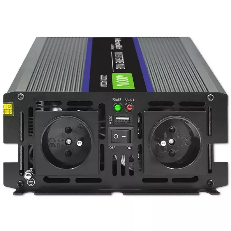 Spanningsomvormer QOLTEC Monolith 4000 MS Wave 12V naar 230V 2000/4000W met USB