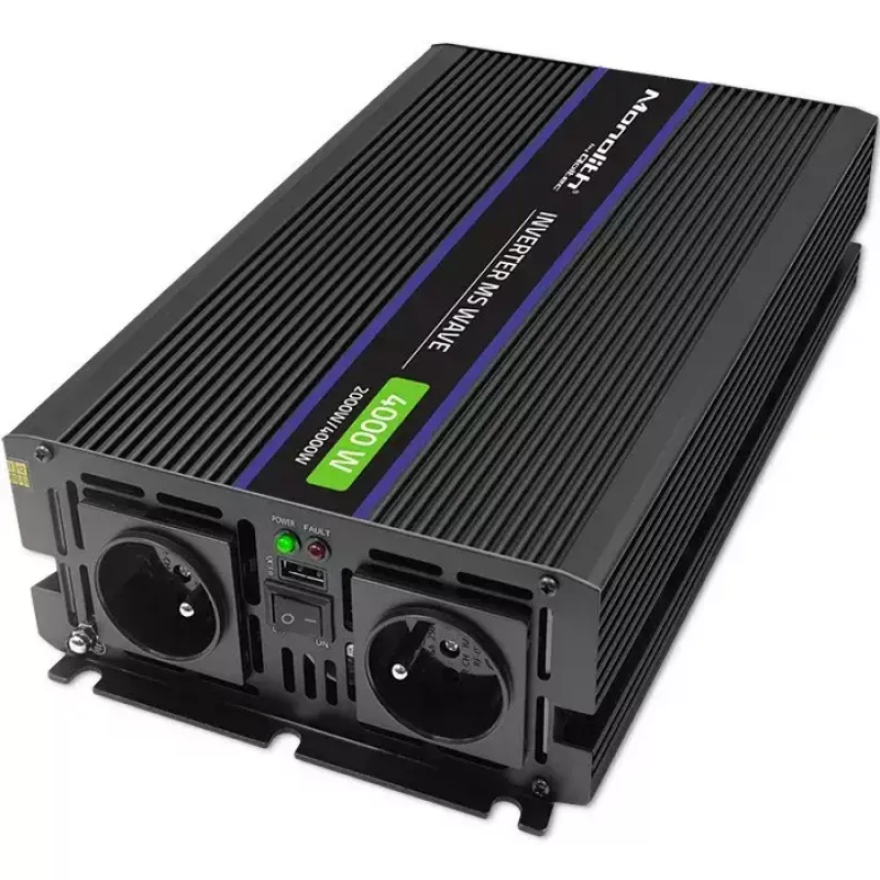 Spanningsomvormer QOLTEC Monolith 4000 MS Wave 12V naar 230V 2000/4000W met USB