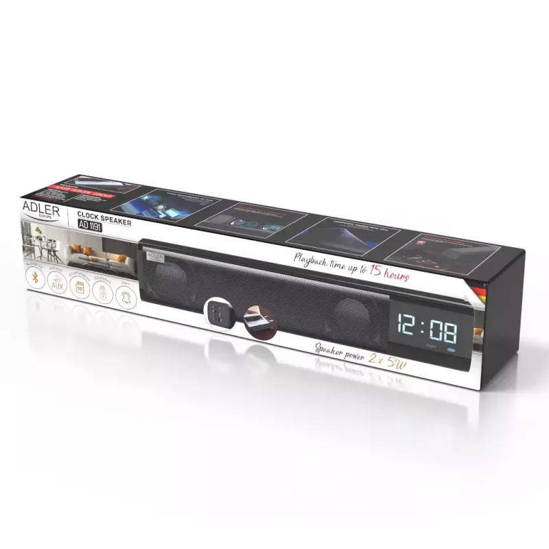 Draagbare Bluetooth-luidspreker Adler AD 1191 5W, draadloos, compact, zwart