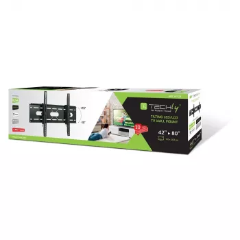 Techly kantelbare wandbeugel voor tv LED LCD 42-80 inch zwart