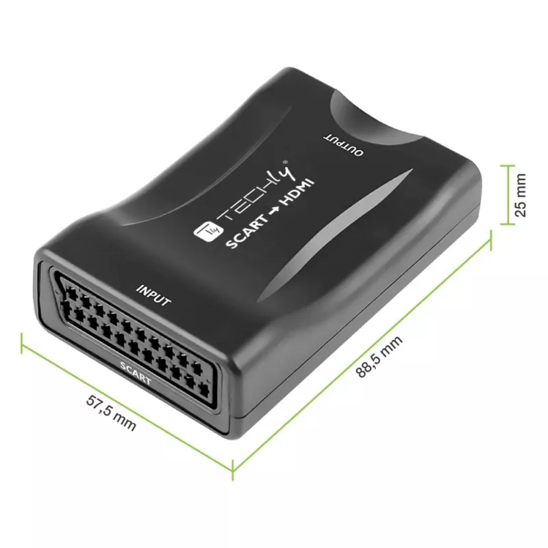 Techly IDATA SCART-HDMI3 Euro SCART-naar-HDMI AV-converter, 720p/1080p