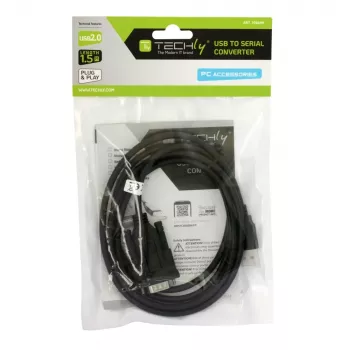 Seriële kabel Techly IDATA-USB2-SER-1 zwart 1,5 m USB Type-A DB-9