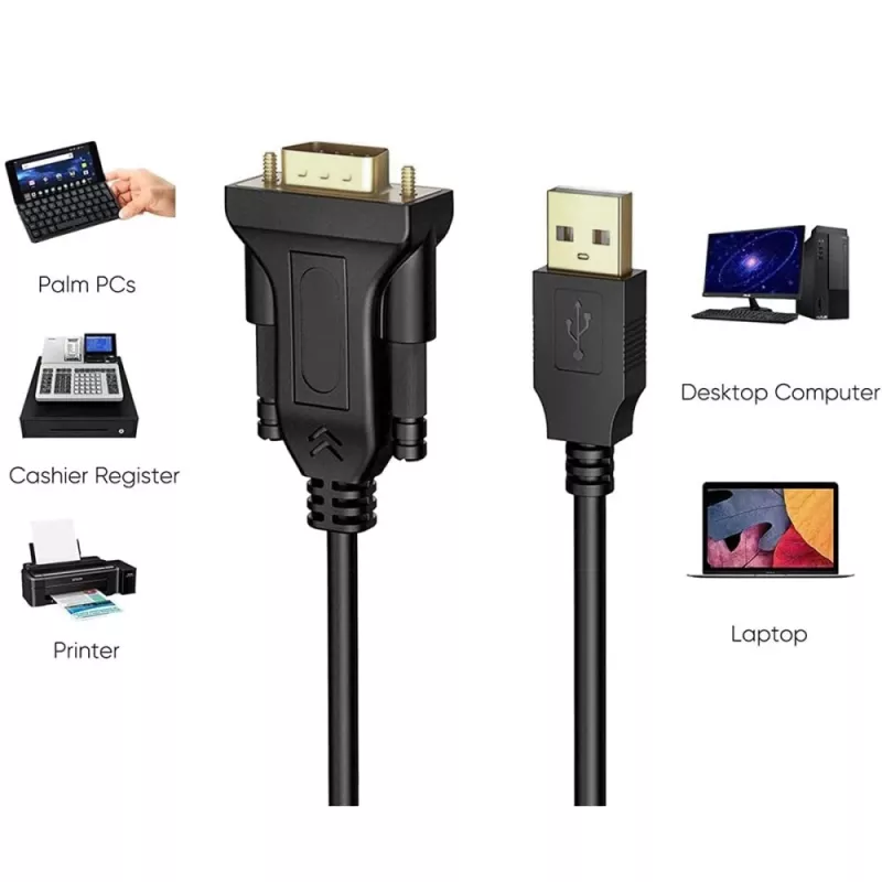 Seriële kabel Techly IDATA-USB2-SER-1 zwart 1,5 m USB Type-A DB-9