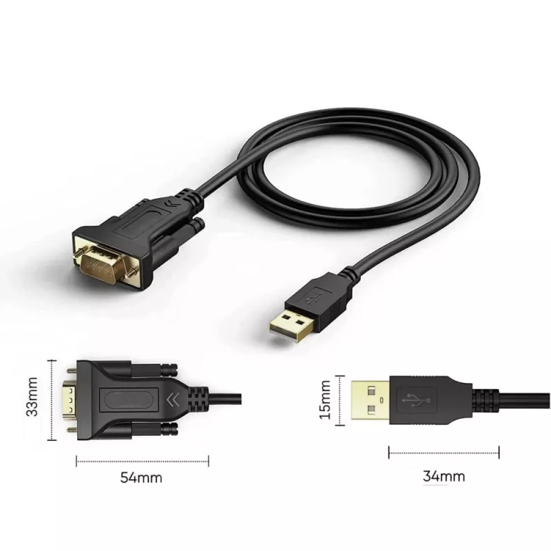 Seriële kabel Techly IDATA-USB2-SER-1 zwart 1,5 m USB Type-A DB-9