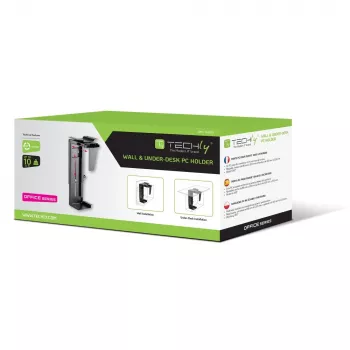 Techly ICA-CS 66 CPU-houder onder tafel CPU-houder zwart