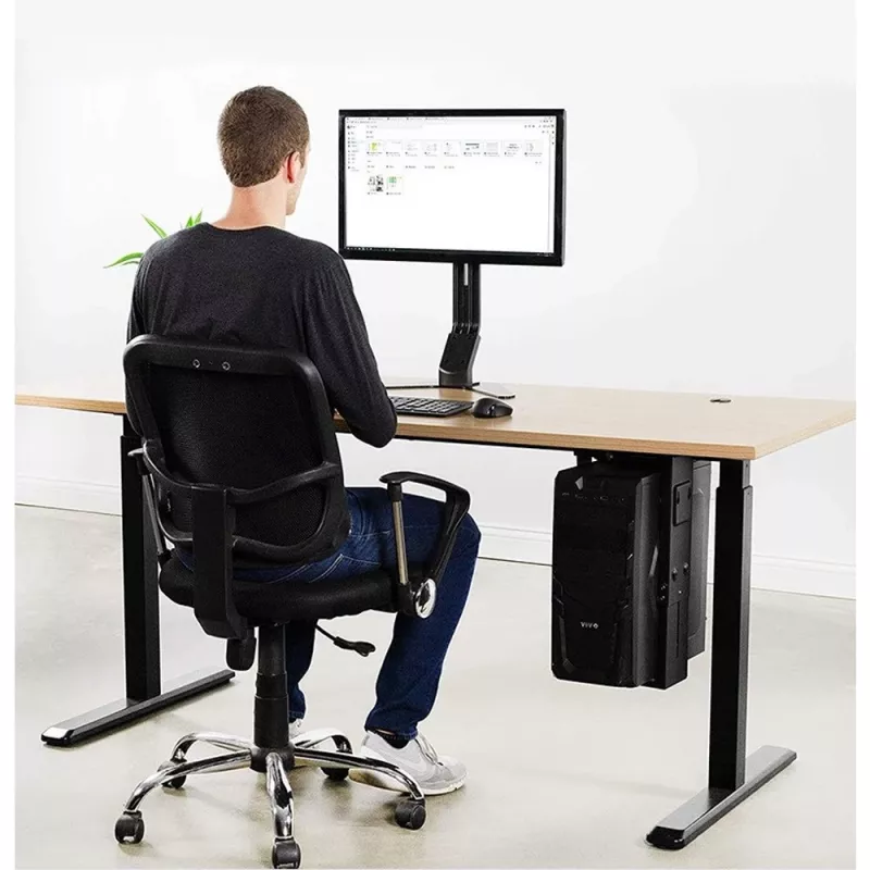 Techly ICA-CS 66 CPU-houder onder tafel CPU-houder zwart
