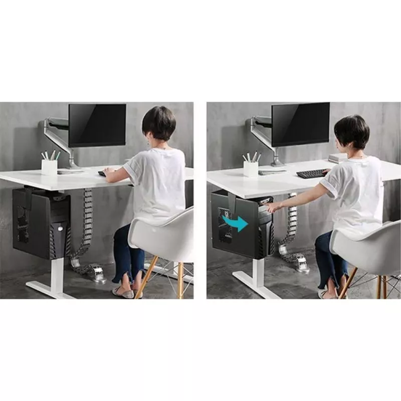 Techly ICA-CS 66 CPU-houder onder tafel CPU-houder zwart