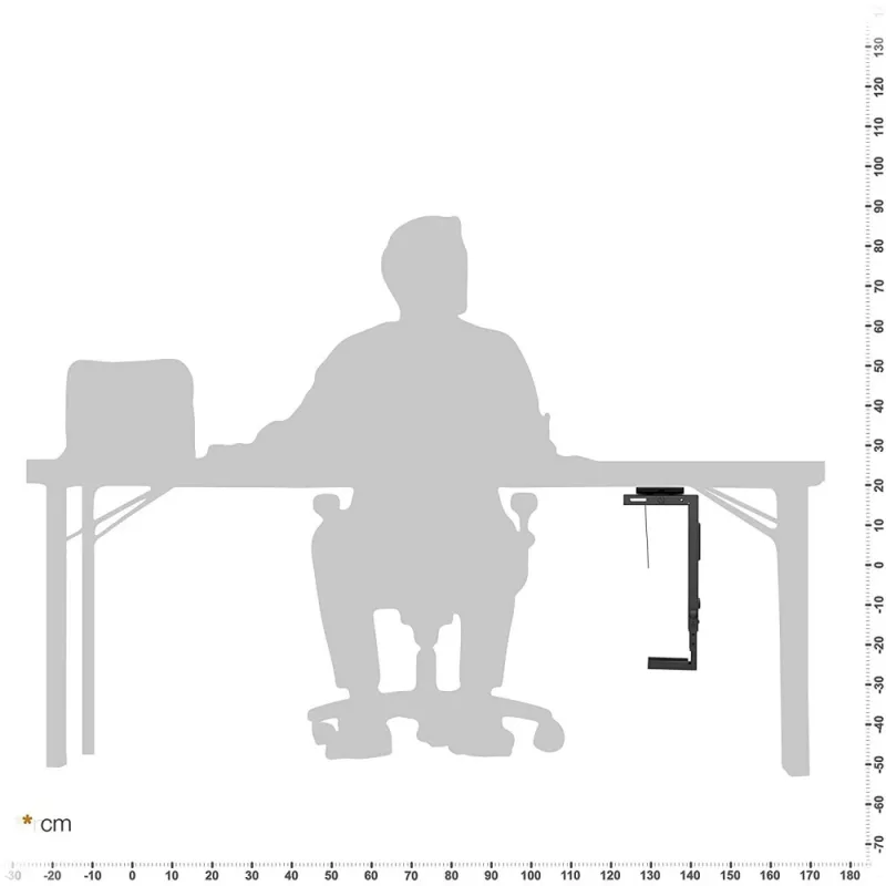 Techly ICA-CS 66 CPU-houder onder tafel CPU-houder zwart