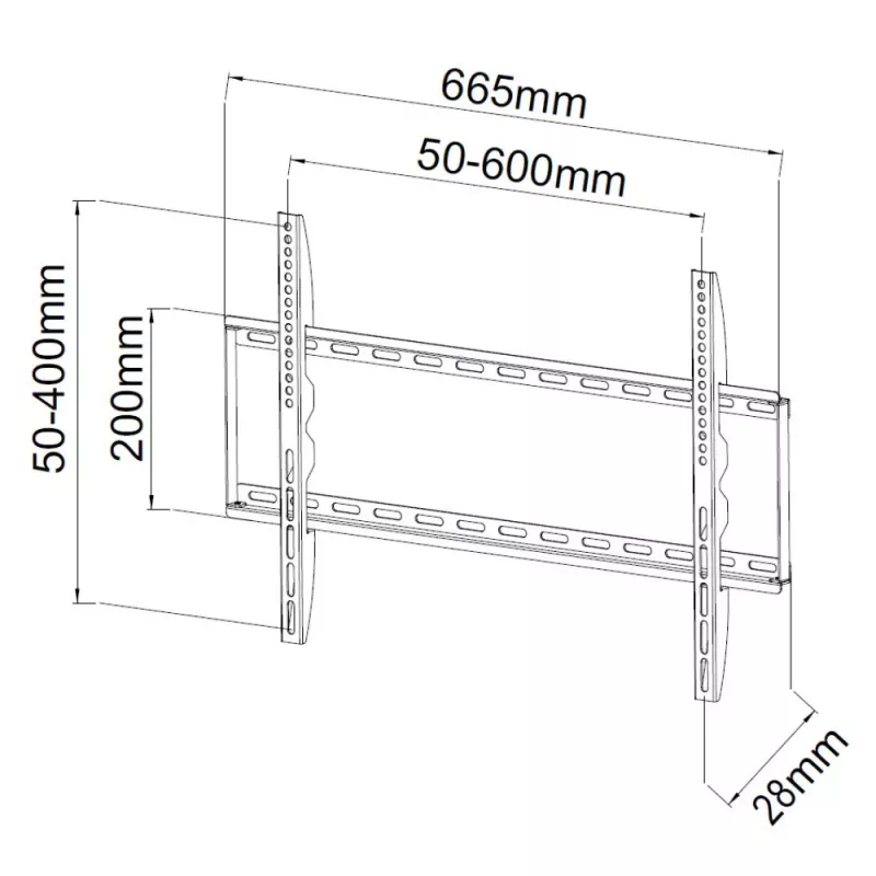 Techly ICA-PLB 162L tv-wandsteun, 40-65", 50 kg, slank 28 mm