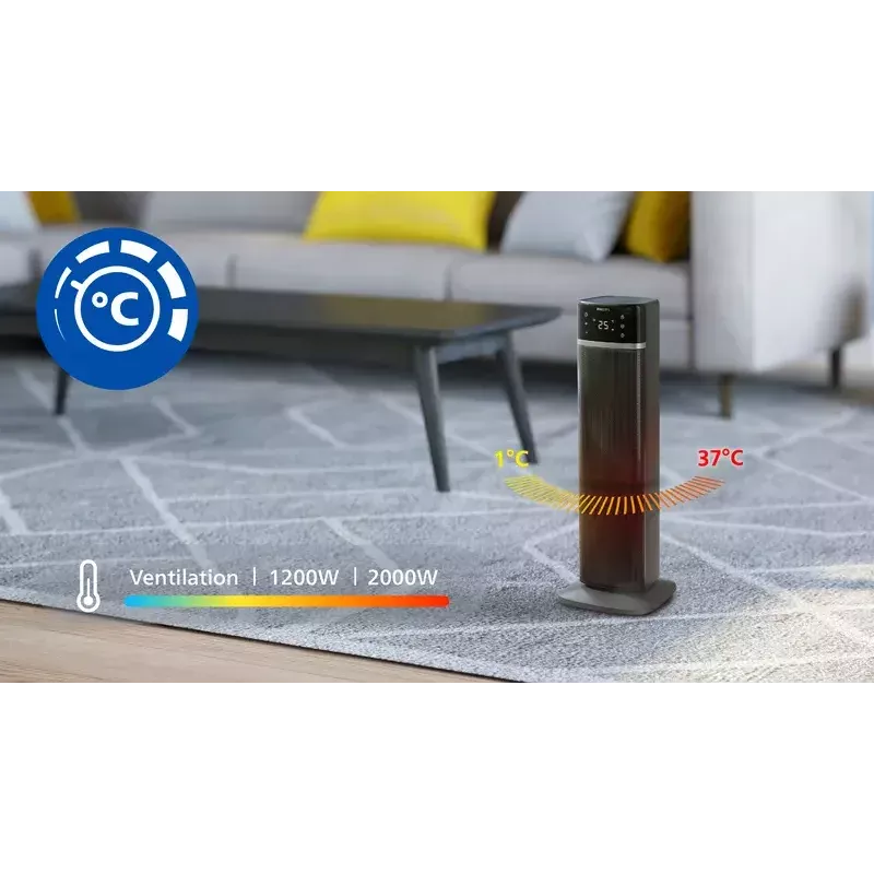 Philips 5000 Series Smart Tower keramische heteluchtverwarmer