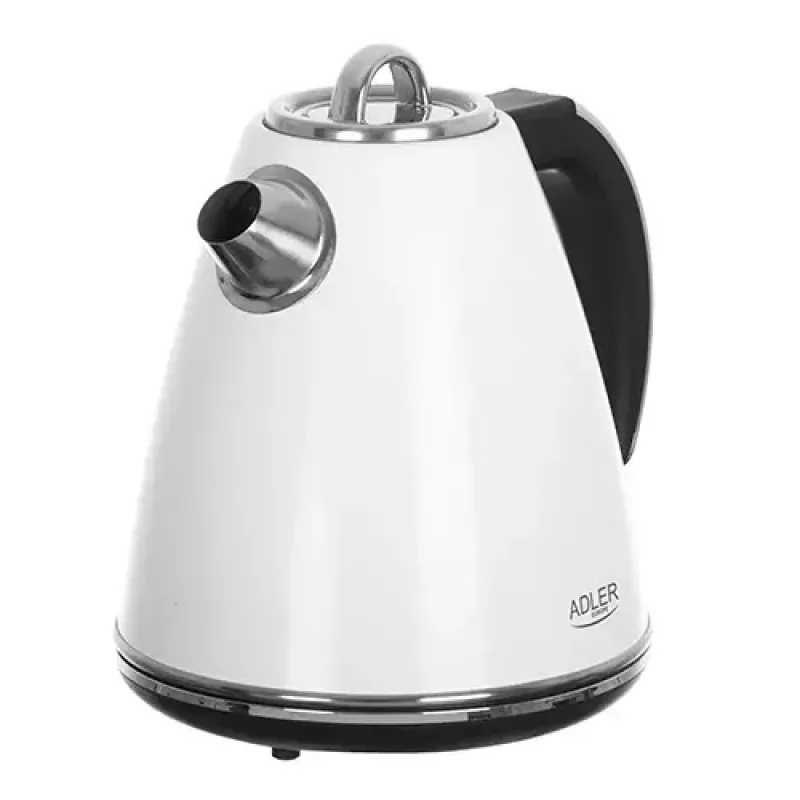 Adler AD 1343 elektrische waterkoker, 1,5 l, 1850 W, roestvrij staal, Strix, wit