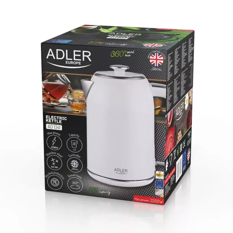 Waterkoker Adler 1,7 L 2200 W wit
