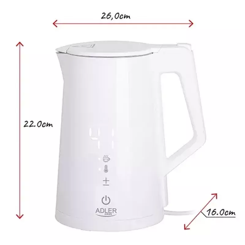 Elektrische waterkoker Adler 1,7 l 1850 W wit