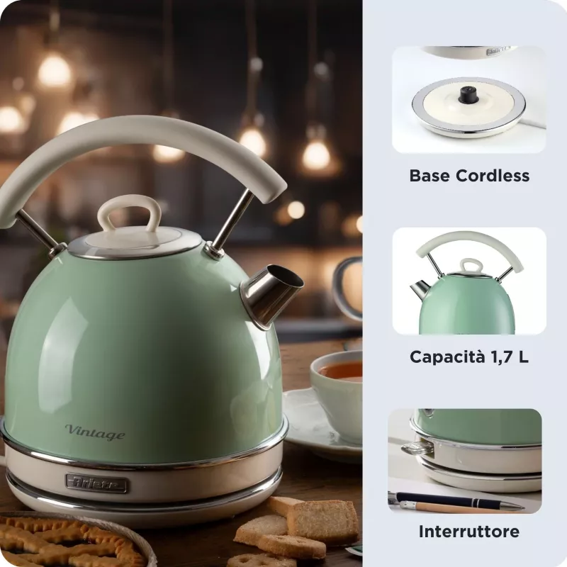 Waterkoker ARIETE Vintage A2877/04 lichtgroen
