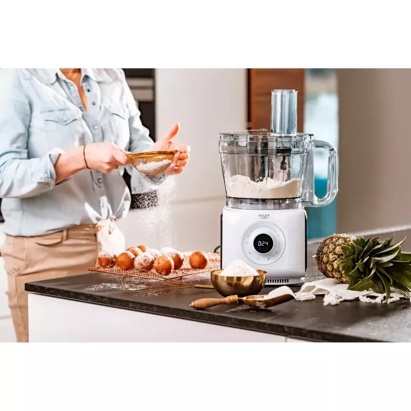 Adler AD 4224 keukenmachine, 1000 W, kom van 2 l, 7 snelheden, wit