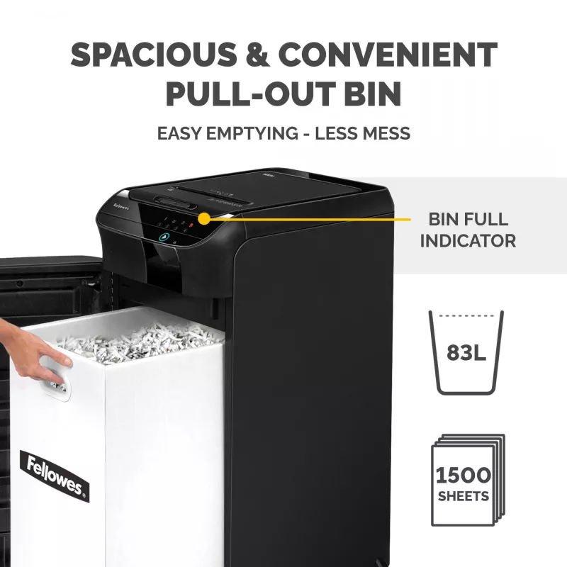 Fellowes AutoMax 600M papierversnipperaar microsnede 60 dB 23 cm zwart