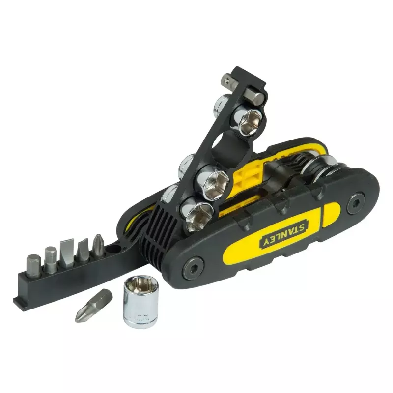 Multitool STANLEY 14-in-1 opvouwbaar vergrendelingsgereedschap, zwart/geel, 14 functies