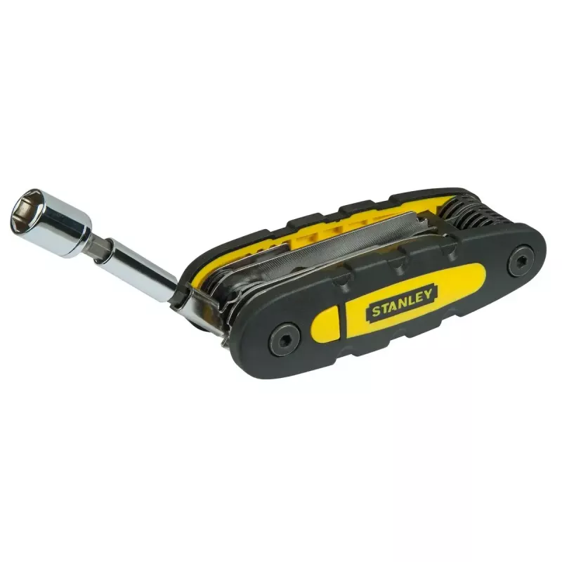 Multitool STANLEY 14-in-1 opvouwbaar vergrendelingsgereedschap, zwart/geel, 14 functies