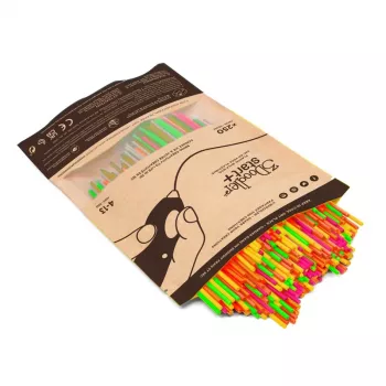 3DOODLER 3D-printfilamentpakket Start+ 250 stuks, 2,5 mm diameter, composteerbare fluorescerende kleuren (neonrood, oranje, groen, geel, roze)