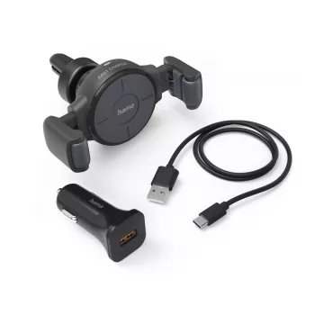 Hama FC10 Flex-set smartphone antraciet sigarettenaansteker draadloos laden snelladen auto