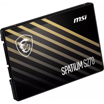2,5 inch SATA III SSD MSI SPATIUM S270 480 GB — 3D NAND, 450 MB/s schrijven, 2 miljoen uur MTBF