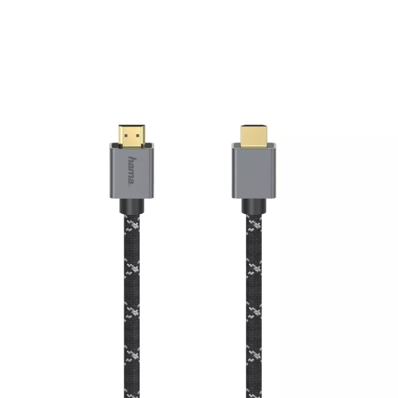 Hama 00200504 HDMI-kabel 2 m HDMI Type-A (standaard) zwart, grijs