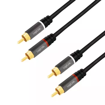 Audiokabel LogiLink CA1206 3m 2x cinch-stekker zwart