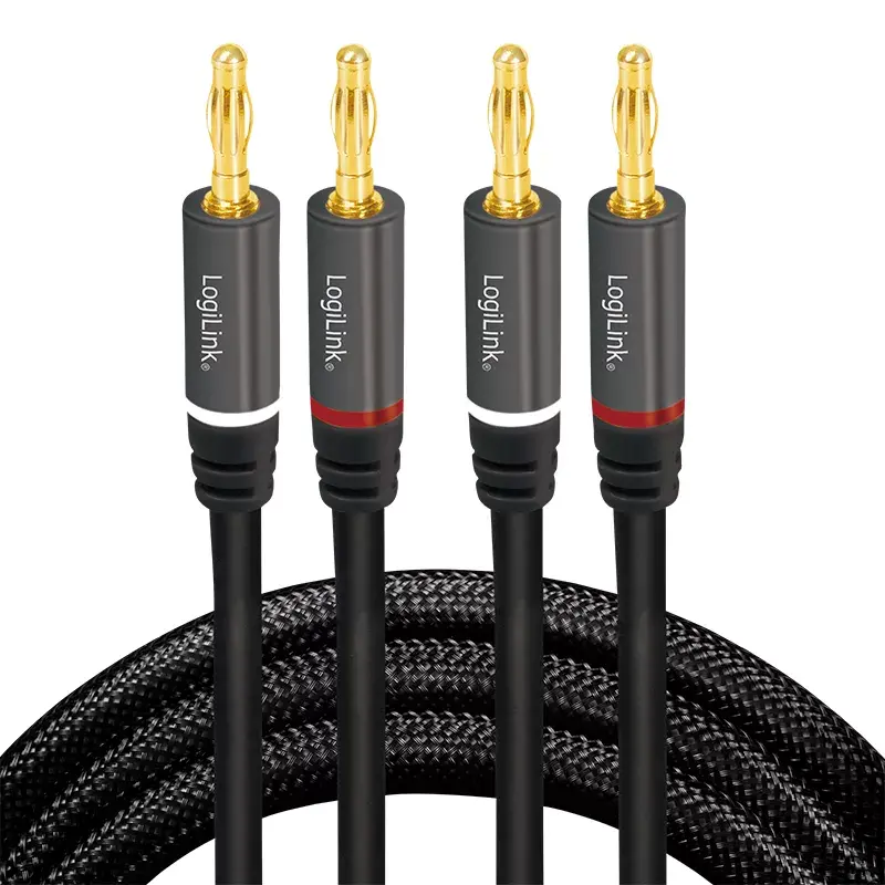 Audiokabel LogiLink CA1211 5m 2x banaan zwart