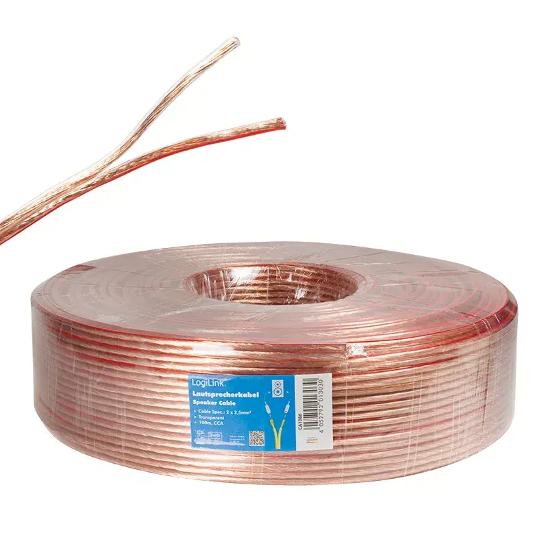 Audiokabel LogiLink CA1086 100 m transparant