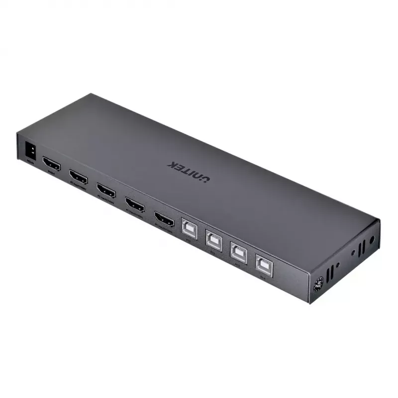 Unitek V306A 4K HDMI 2.0 KVM-switch, 4 ingangen, 1 uitgang, USB