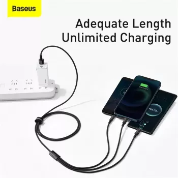 3-in-1 USB-kabel Baseus Tungsten Gold CAMLTWJ-01