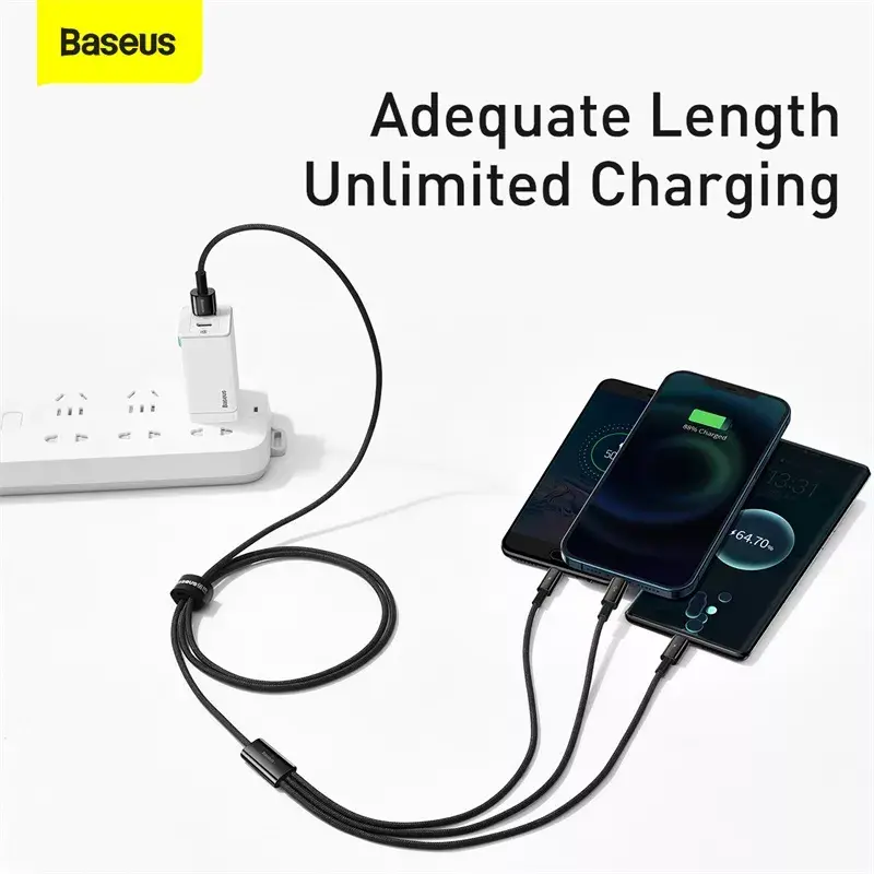 3-in-1 USB-kabel Baseus Tungsten Gold CAMLTWJ-01