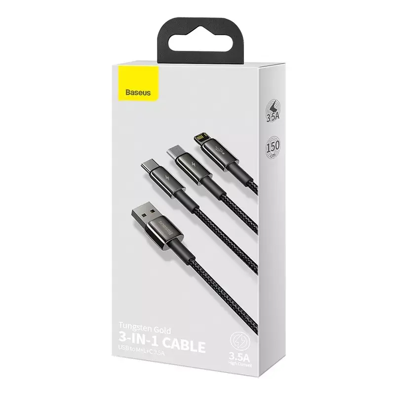 3-in-1 USB-kabel Baseus Tungsten Gold CAMLTWJ-01