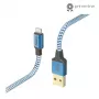 Kabel Hama Reflective 1,5 m blauw Lightning naar USB-A 2,4 A