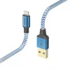 Kabel Hama Reflective 1,5 m blauw Lightning naar USB-A 2,4 A