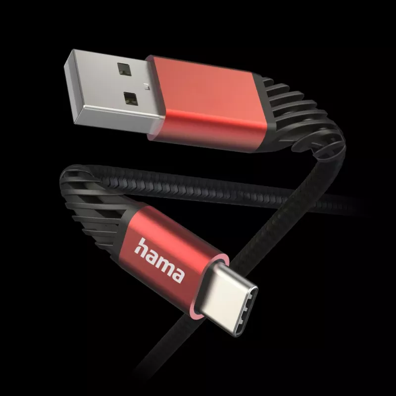 Hama Extreme USB-kabel USB 2.0 1,5 m USB A USB C zwart, rood