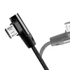 LogiLink CU0142 USB 2.0-kabel, USB-A naar Micro-USB B (haaks 90°), gevlochten, 1 m, zwart