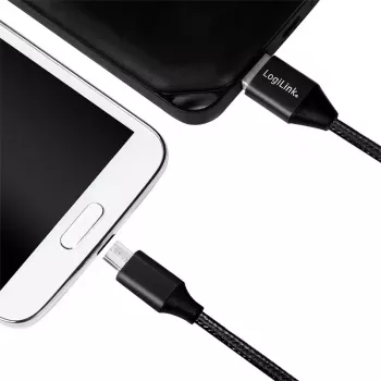 USB-kabel LogiLink CU0143 USB 2.0 0,3 m USB A Micro-USB B zwart