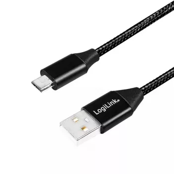 USB-kabel LogiLink CU0143 USB 2.0 0,3 m USB A Micro-USB B zwart