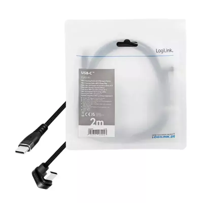 LogiLink CU0191 USB-kabel USB 2.0 2 m USB C zwart