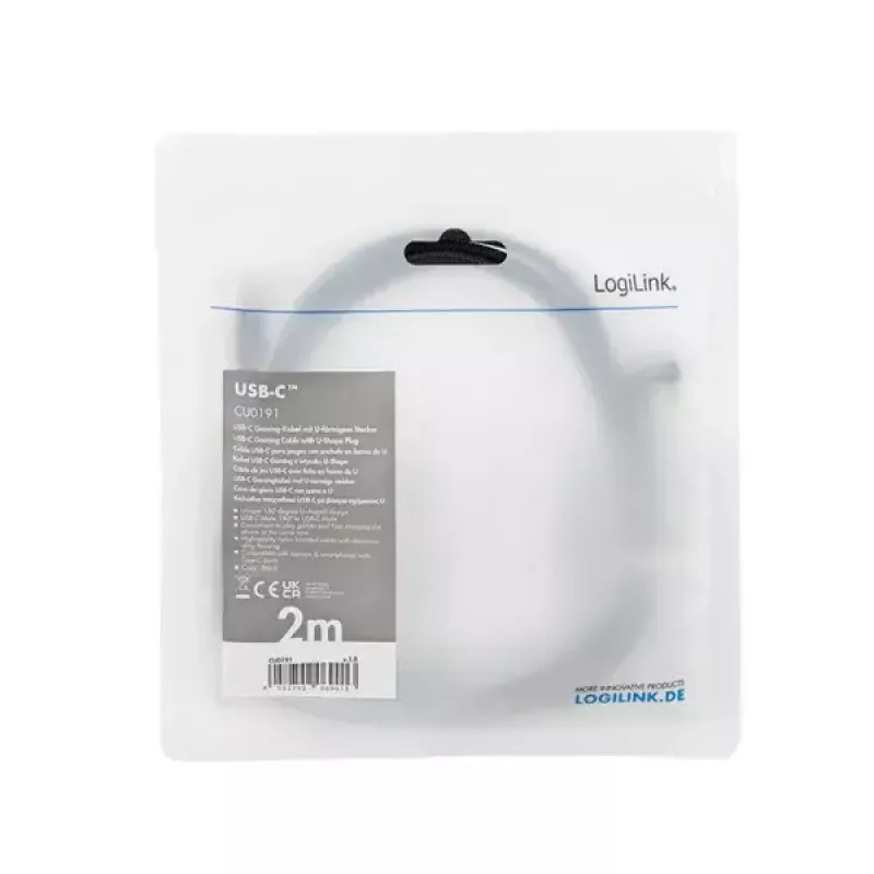LogiLink CU0191 USB-kabel USB 2.0 2 m USB C zwart