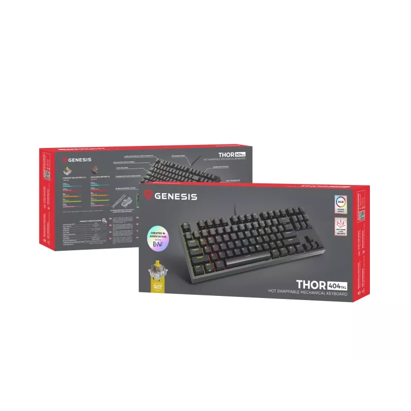 GENESIS Thor 404 TKL toetsenbord gaming USB QWERTY US International zwart