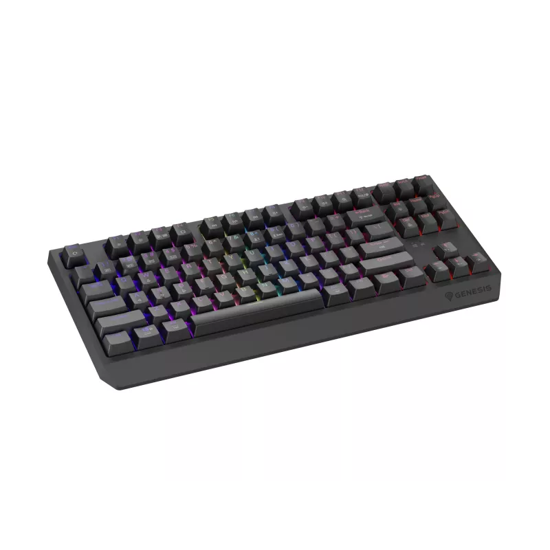 Mechanisch tenkeyless gaming-toetsenbord GENESIS Thor 230 TKL — USB, RF draadloos, Bluetooth, 87-toetsen QWERTY, grijs