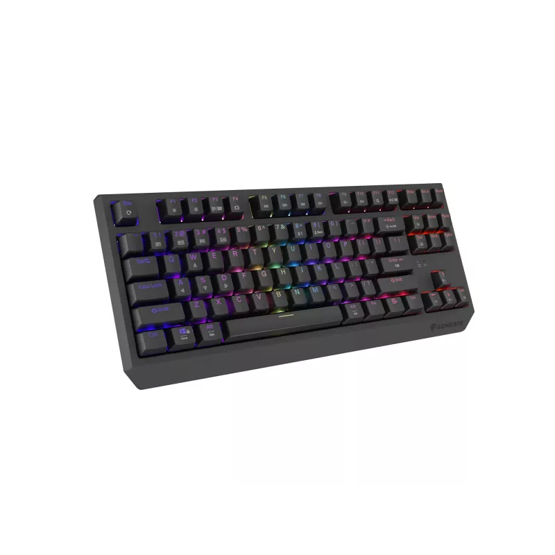 Mechanisch tenkeyless gaming-toetsenbord GENESIS Thor 230 TKL — USB, RF draadloos, Bluetooth, 87-toetsen QWERTY, grijs